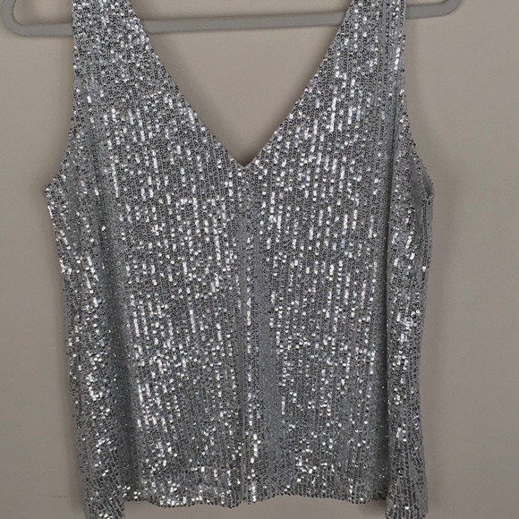 Really Cute Silver Sequin Tank - Picture 3 of 3